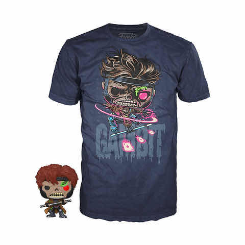 Photo 1 of NEW FUNKO POCKET POP! & TEE, “ZOMBIE GAMBIT” T-SHIRT & POP! MINI FIGURE (NAVY BLUE, SIZE LARGE)