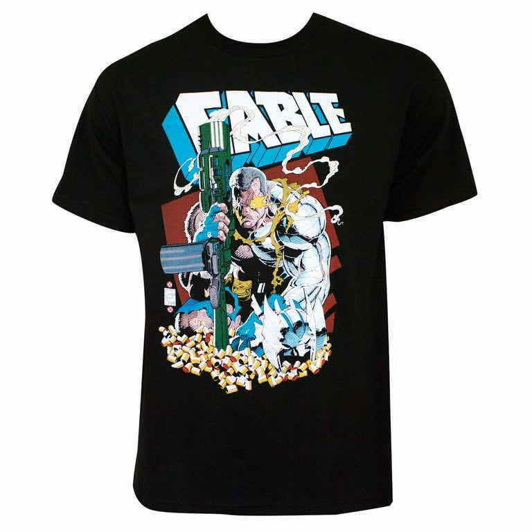 Photo 1 of NEW MARVEL X-MEN CABLE SHELL CASINGS T-SHIRT (BLACK, LARGE)