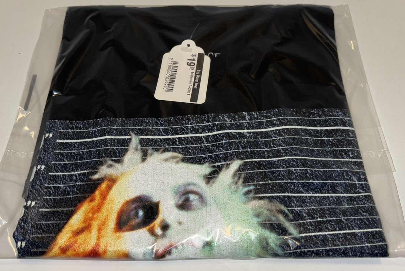 Photo 1 of NEW BEETLEJUICE MUGSHOT T-SHIRT (BLACK, SMALL)
