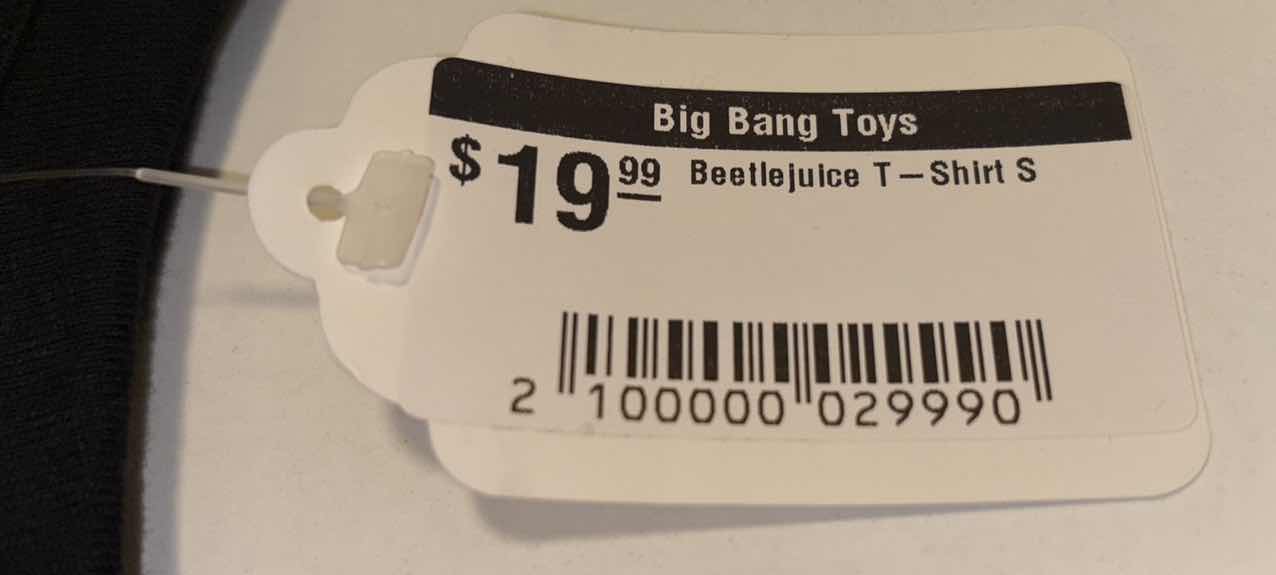 Photo 1 of NEW BEETLEJUICE MUGSHOT T-SHIRT (BLACK, SMALL)