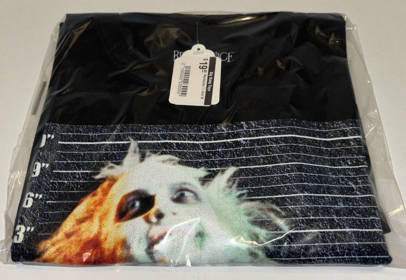 Photo 1 of NEW BEETLEJUICE MUGSHOT T-SHIRT (BLACK, MEDIUM)