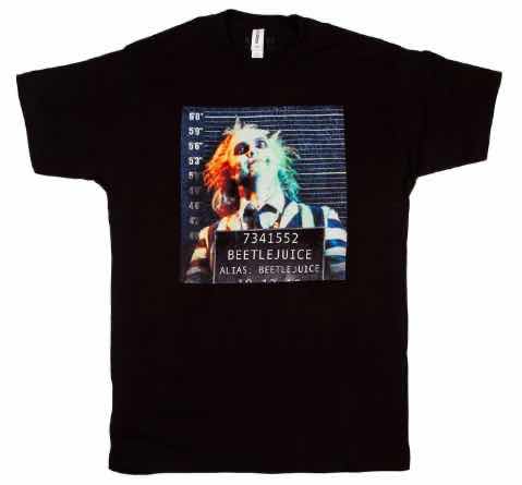Photo 1 of NEW BEETLEJUICE MUGSHOT T-SHIRT (BLACK, MEDIUM)