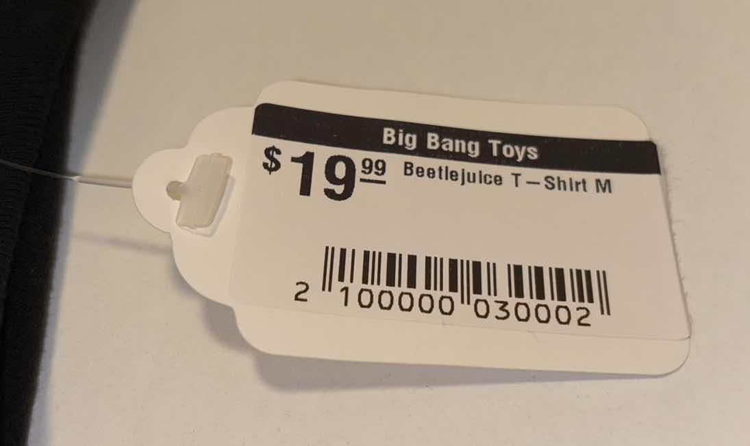 Photo 2 of NEW BEETLEJUICE MUGSHOT T-SHIRT (BLACK, MEDIUM)