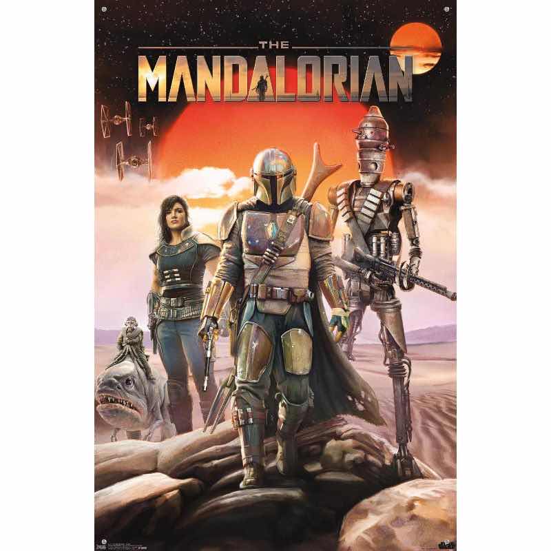 Photo 1 of NEW STAR WARS THE MANDALORIAN “MANDALORIAN POSTER” T-SHIRT (BLACK, MEDIUM)