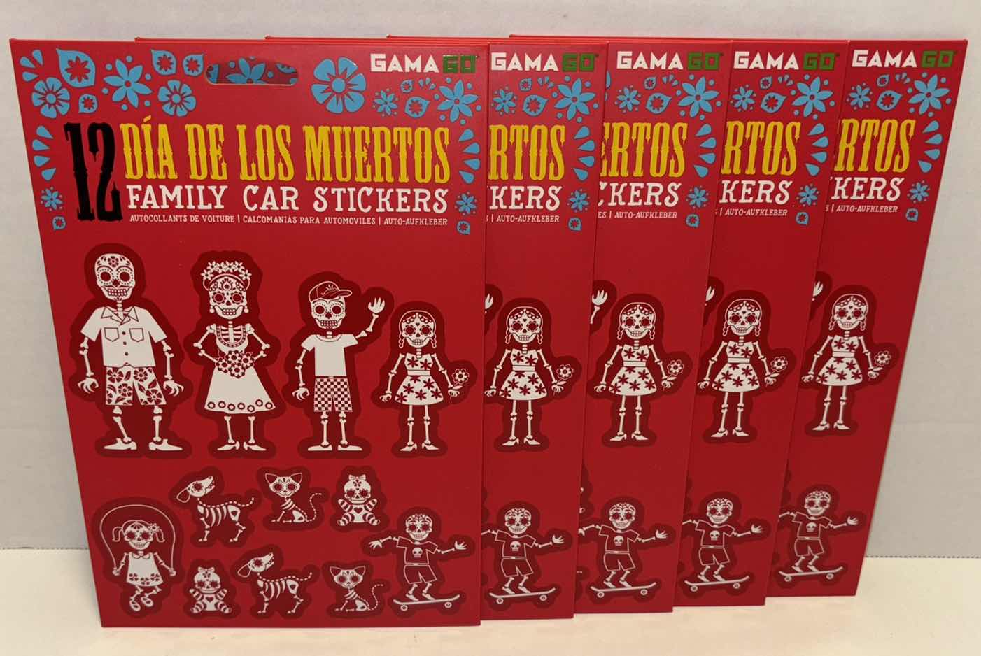 Photo 1 of NEW GAMAGO 12 CT DIA DE LOS MUERTOS FAMILY CAR STICKERS 5-PACK BUNDLE