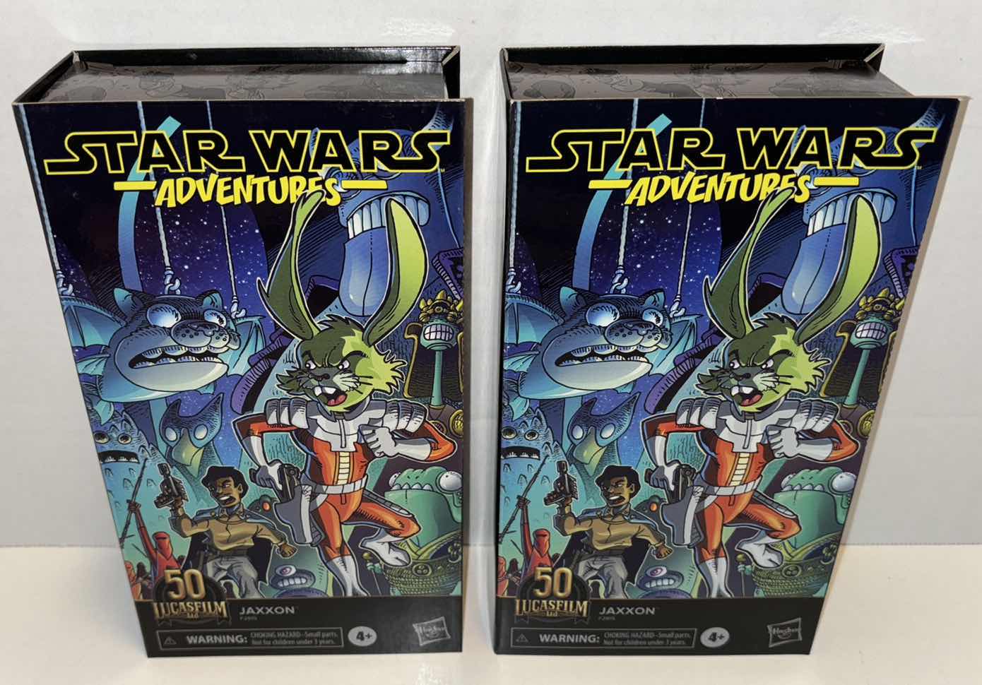Photo 1 of NEW HASBRO STAR WARS LUCAS FILM LTD 50TH ANNIVERSARY 2-PACK ACTION FIGURE & ACCESSORIES, STAR WARS ADVENTURES “JAXXON”