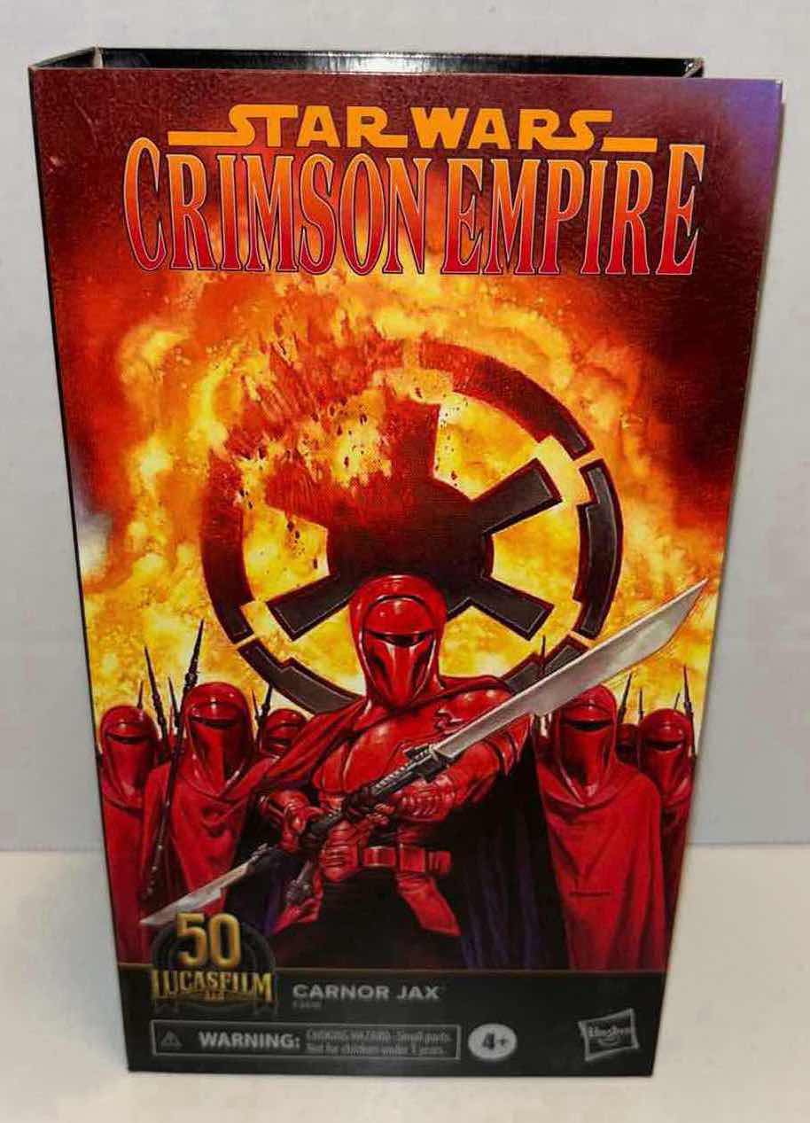 Photo 1 of NEW HASBRO STAR WARS LUCAS FILM LTD 50TH ANNIVERSARY ACTION FIGURE & ACCESSORIES, STAR WARS CRIMSON EMPIRE “CARNOR JAX” (1)