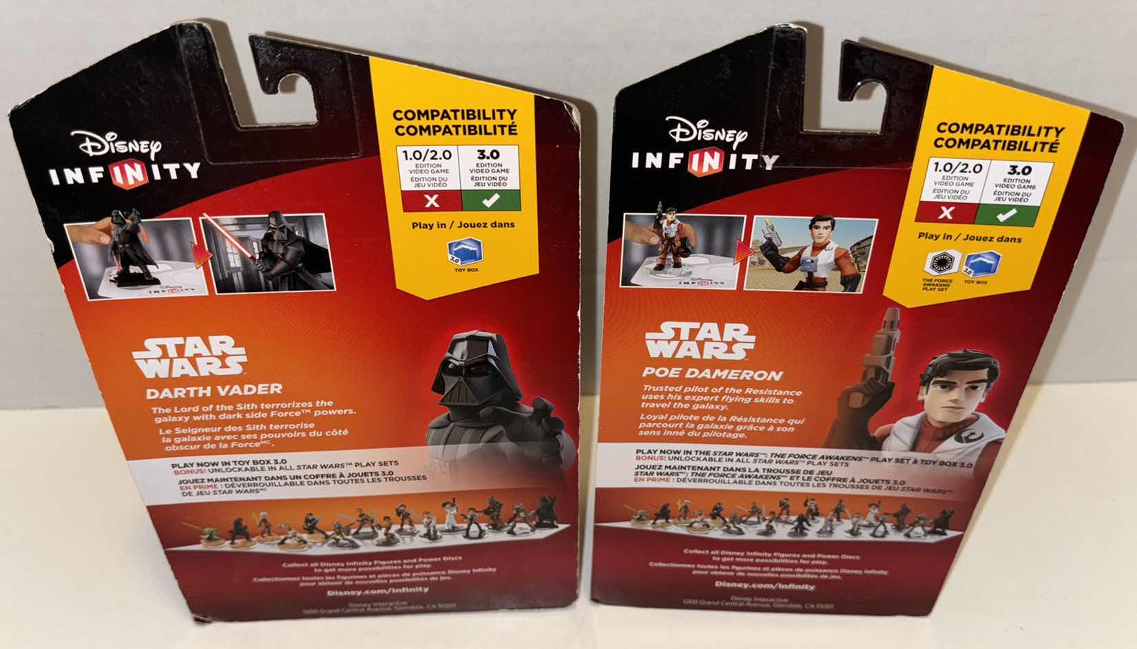 Photo 1 of NEW DISNEY 2-PACK BUNDLE INFINITY 3.0 EDITION STAR WARS “DARTH VADER” & “POE DAMERON” FIGURES