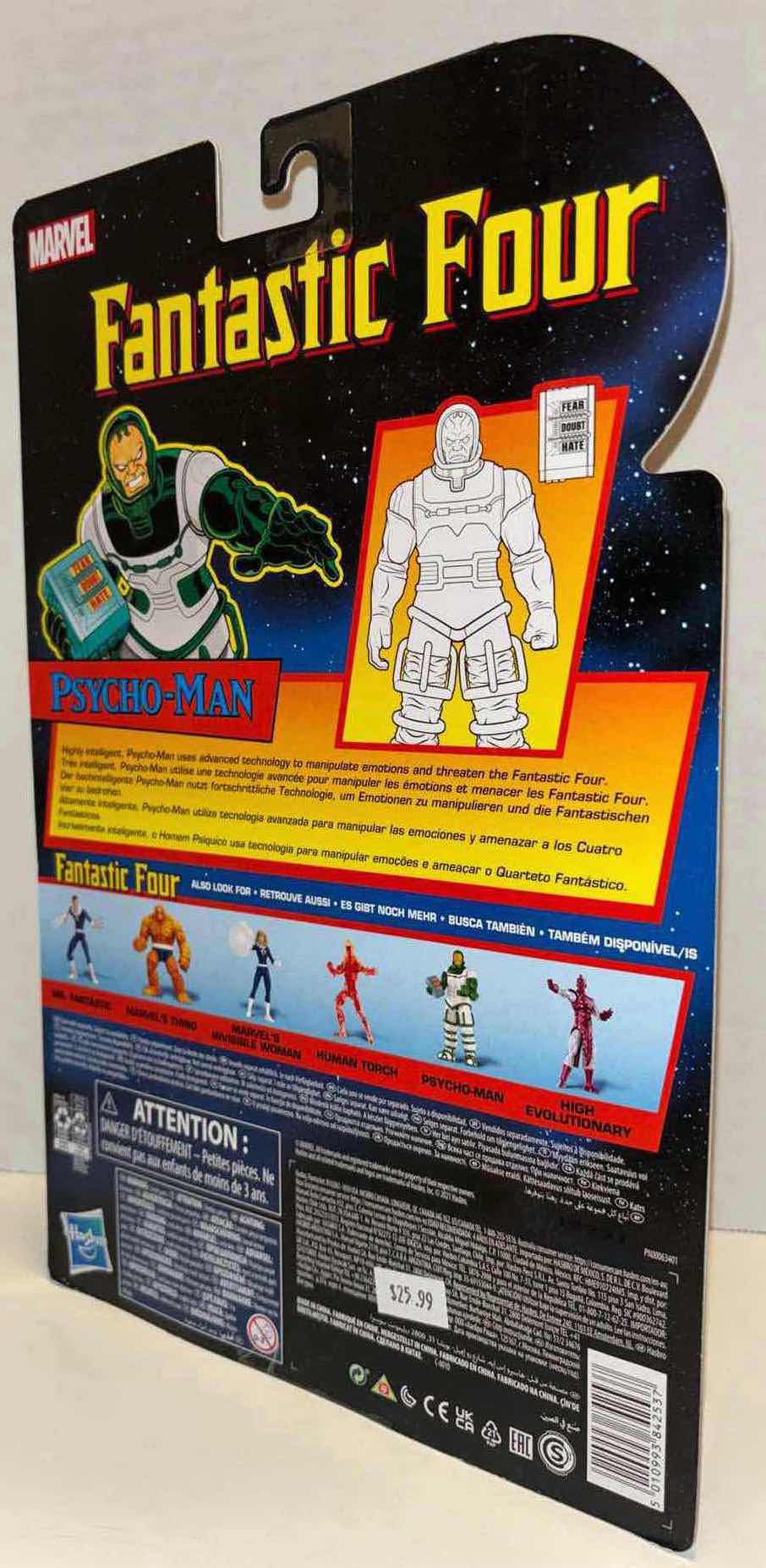 Photo 1 of NEW HASBRO MARVEL COMICS FANTASTIC FOUR RETRO ACTION FIGURE & ACCESSORIES “PSYCHO-MAN”