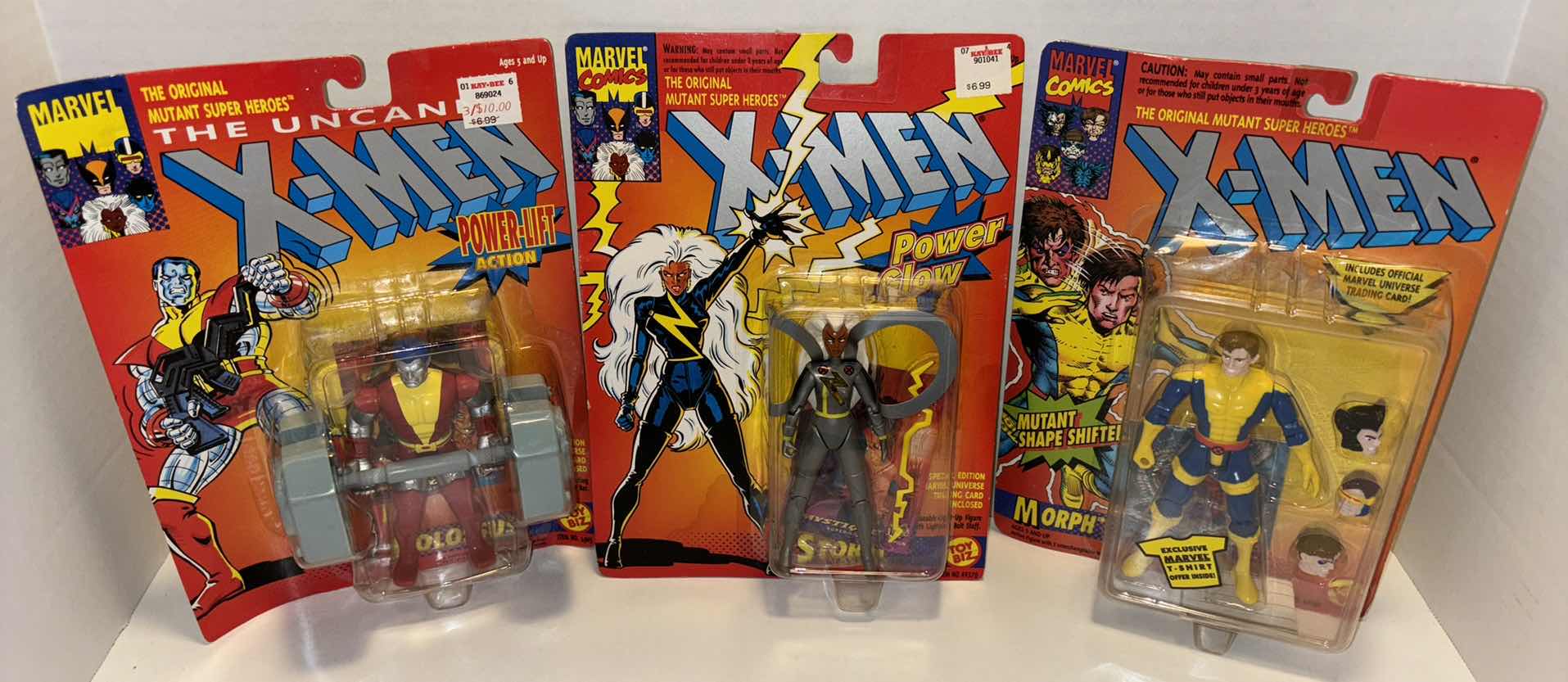 Photo 1 of NEW VINTAGE 1991/1993/1994 TOY BIZ MARVEL COMICS X-MEN 3-PACK BUNDLE RETRO ACTION FIGURES & ACCESSORIES, “COLOSSUS”, “STORM” & “MORPH”