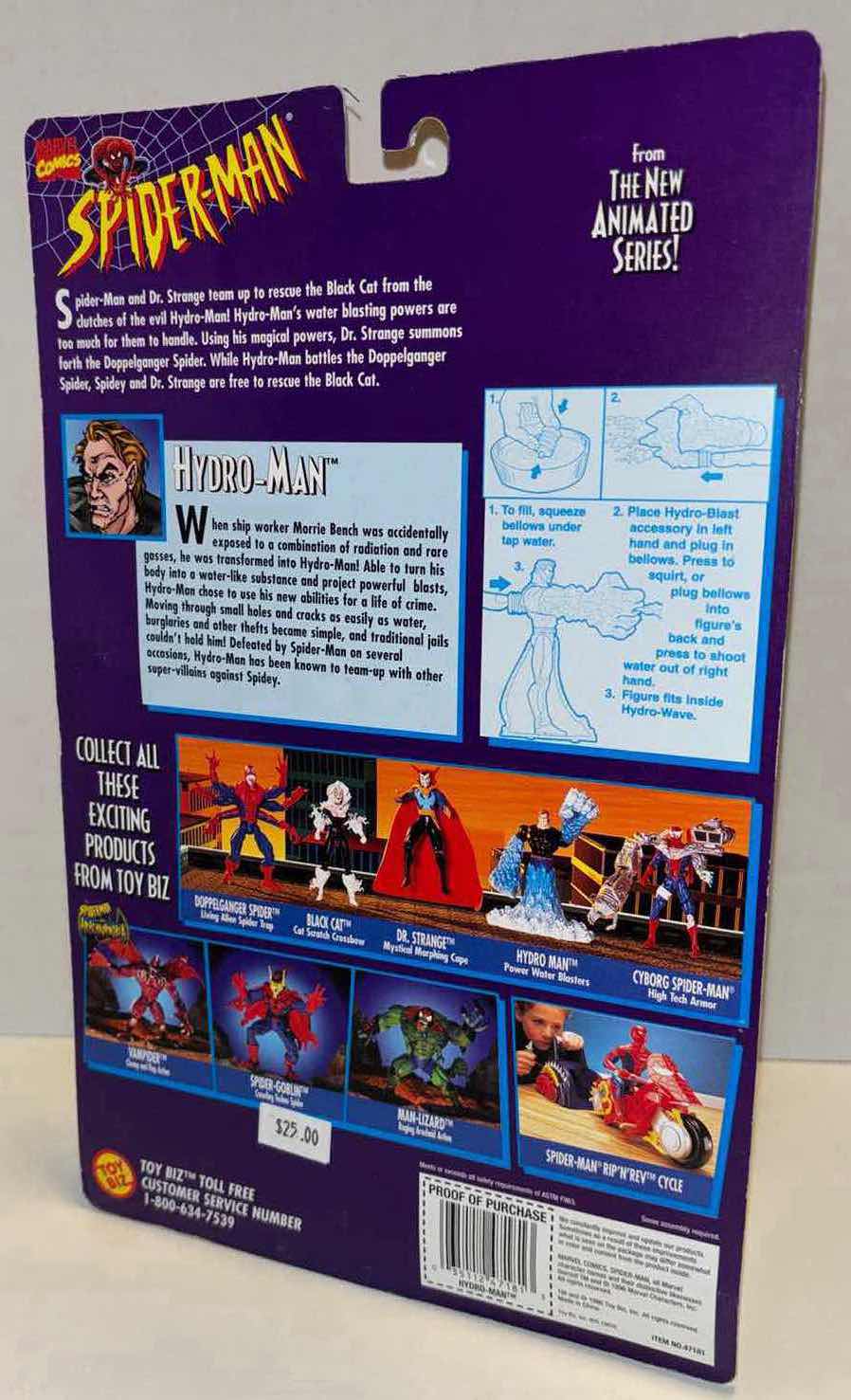 Photo 2 of NEW 1996 TOY BIZ MARVEL COMICS SPIDER-MAN SPIDER-WARS ACTION FIGURE & ACCESSORIES “HYDRO-MAN”