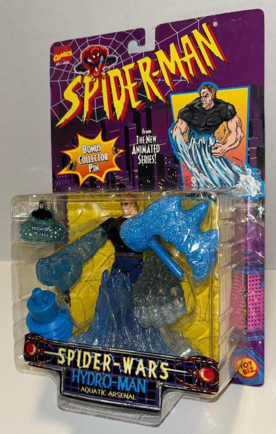 Photo 1 of NEW 1996 TOY BIZ MARVEL COMICS SPIDER-MAN SPIDER-WARS ACTION FIGURE & ACCESSORIES “HYDRO-MAN”