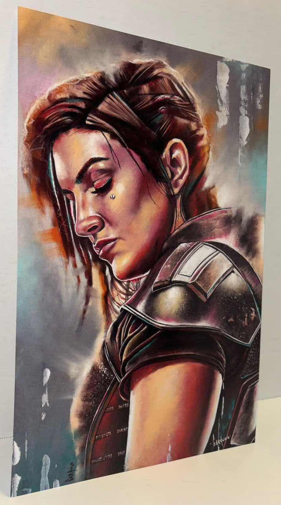 Photo 1 of VICTOR GARDUNO STAR WARS CARA DUNE 11” X 17” INFINITY GLOSS UNFRAMED PRINT W EMBOSSED SEAL, DIGITAL SIGNATURE & OFFICIAL SIGNATURE W COA INCLUDED, STORED IN A RIGID PRINT PROTECTOR SLEEVE