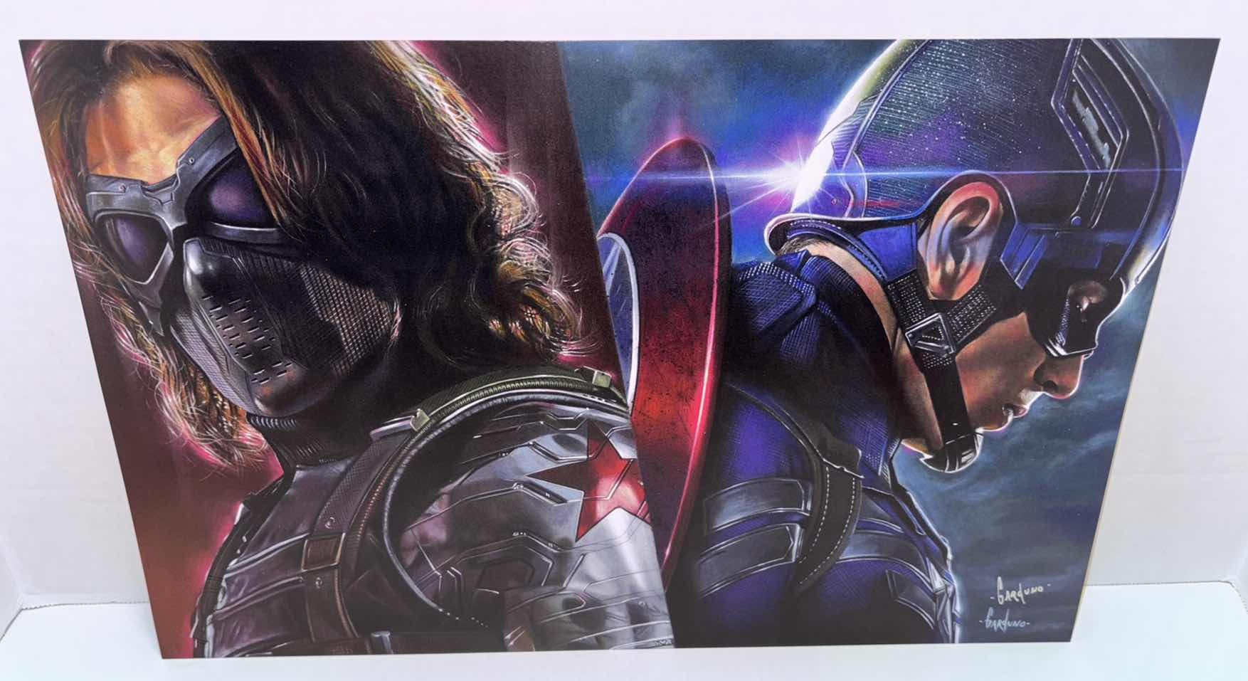 Photo 1 of VICTOR GARDUNO “THE PATRIOTS” 11” X 17” INFINITY GLOSS UNFRAMED PRINT W EMBOSSED SEAL, DIGITAL SIGNATURE & OFFICIAL SIGNATURE W COA INCLUDED, STORED IN A RIGID PRINT PROTECTOR SLEEVE