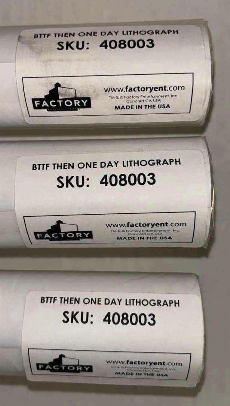 Photo 1 of NEW FACTORY ENTERTAINMENT BACK TO THE FUTURE THEN ONE DAY PART I LITHOGRAPH PRINT 18” X 24” (3)