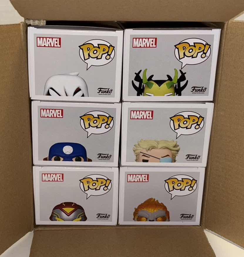 Photo 1 of NEW FUNKO POP! MARVEL INFINITY WARPS BOBBLE-HEAD VINYL FIGURE 6-PACK BUNDLE, COMPLETE SET #857, #858, #859, #860, #861, #862