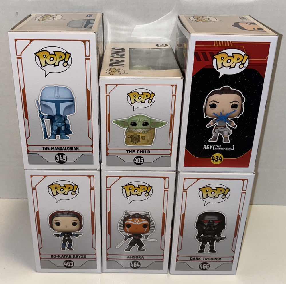 Photo 1 of NEW FUNKO POP! STAR WARS BOBBLE-HEAD VINYL FIGURE 6-PACK MIXED BUNDLE, #345, #405, #434, #463, #464, #466