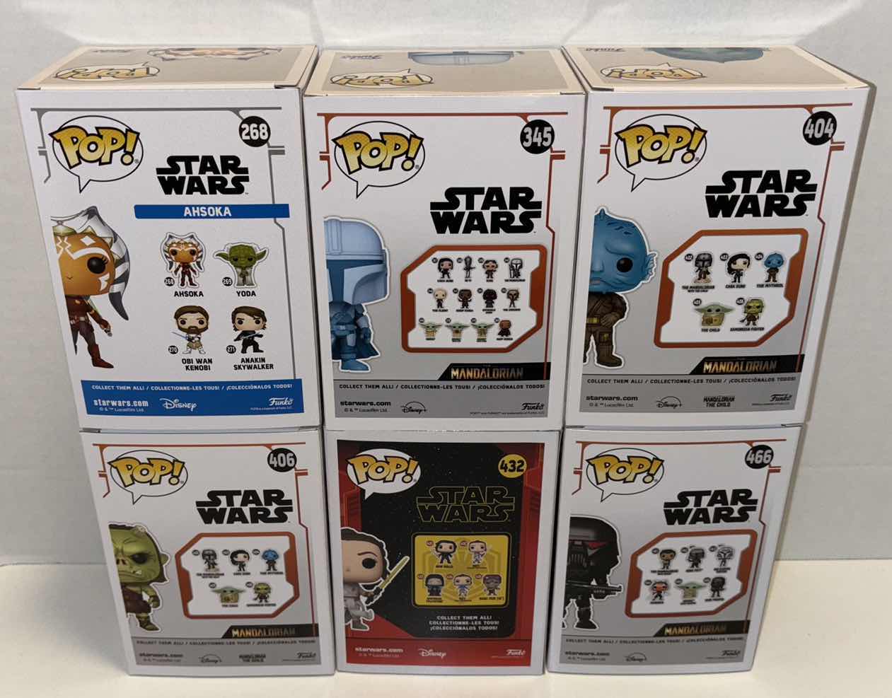 Photo 1 of NEW FUNKO POP! STAR WARS BOBBLE-HEAD VINYL FIGURE 6-PACK MIXED BUNDLE, #268, #345, #404, #406, #432, #466