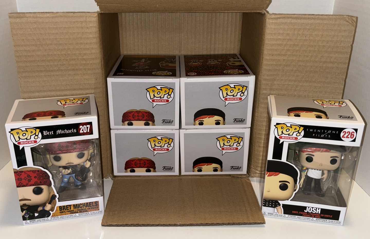 Photo 1 of NEW FUNKO POP! ROCKS VINYL FIGURE 6-PACK BUNDLE, #207 BRET MICHAELS (3) & #226 TWENTY ONE PILOTS “JOSH” (3)
