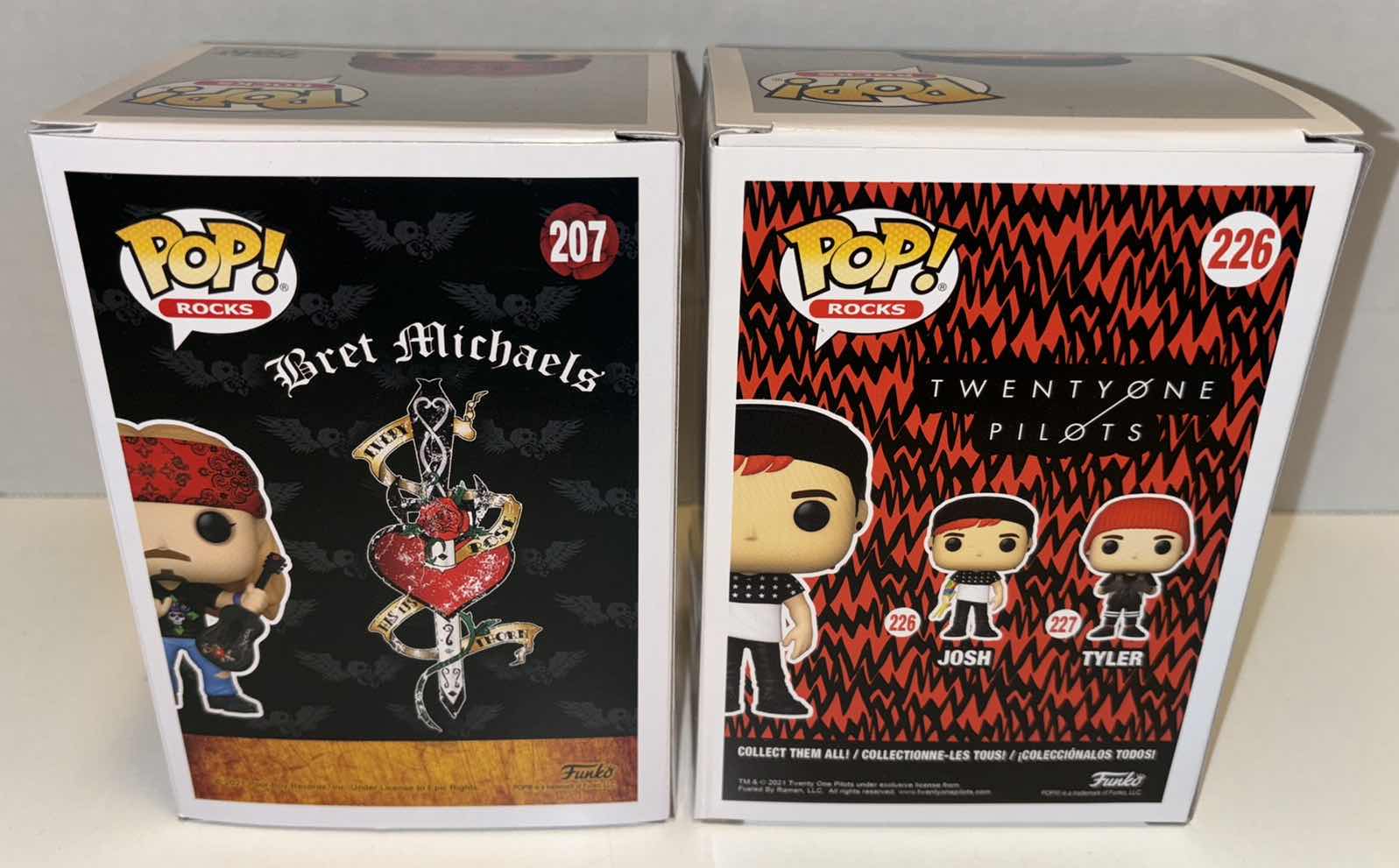 Photo 1 of NEW FUNKO POP! ROCKS VINYL FIGURE 6-PACK BUNDLE, #207 BRET MICHAELS (3) & #226 TWENTY ONE PILOTS “JOSH” (3)