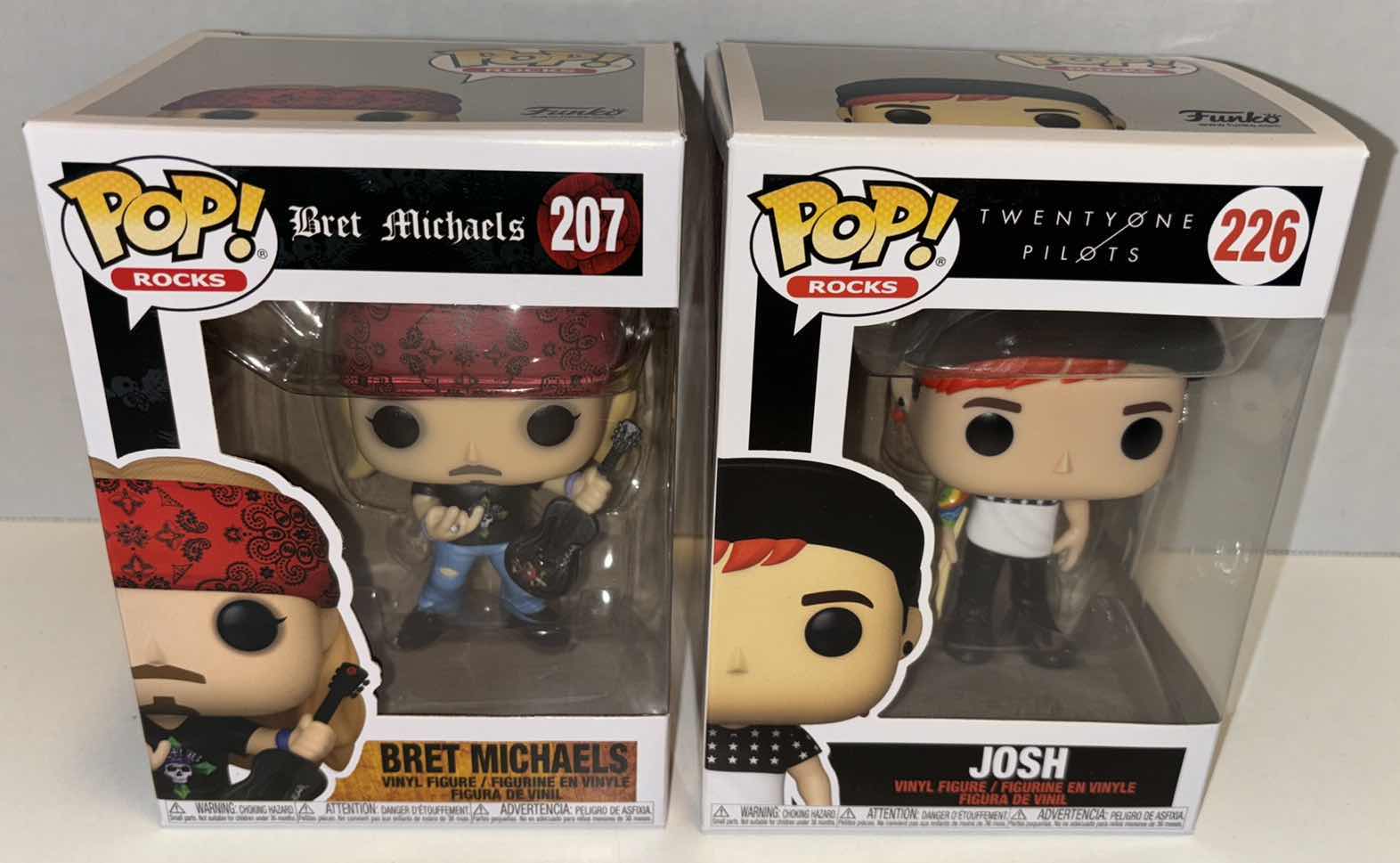 Photo 1 of NEW FUNKO POP! ROCKS VINYL FIGURE 6-PACK BUNDLE, #207 BRET MICHAELS (3) & #226 TWENTY ONE PILOTS “JOSH” (3)