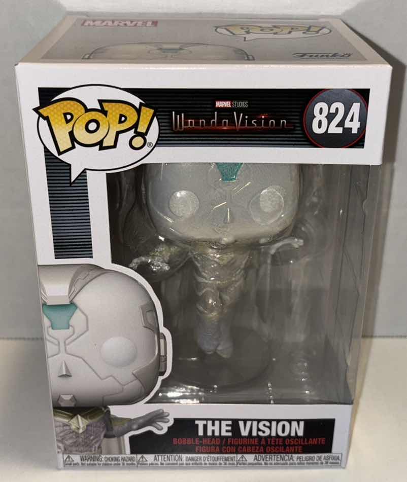 Photo 1 of NEW FUNKO POP! MARVEL STUDIOS BOBBLE-HEAD FIGURE, WANDA VISION #824 THE VISION
