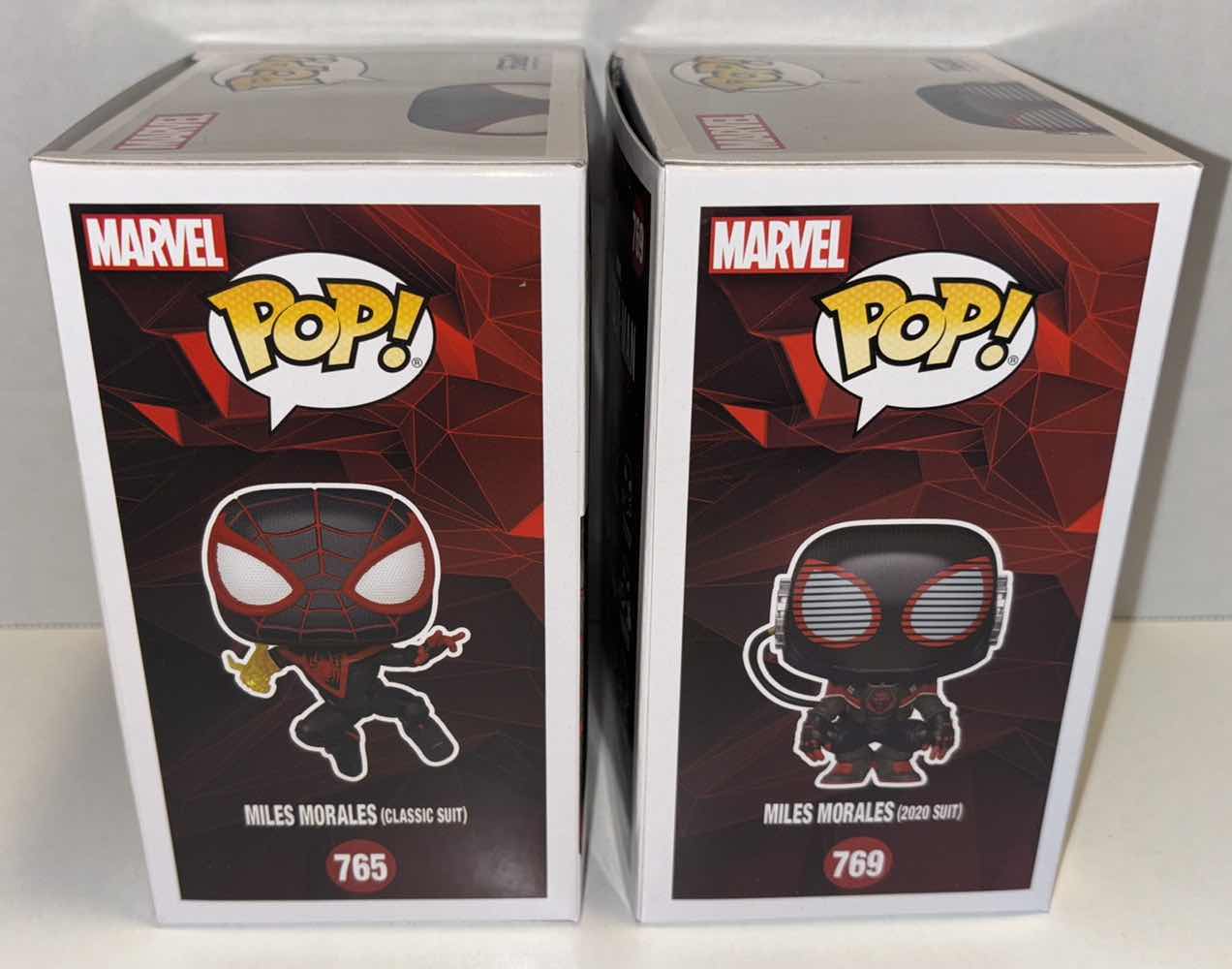 Photo 1 of NEW FUNKO POP! MARVEL SPIDER-MAN BOBBLE-HEAD FIGURE 2-PACK, GAMERVERSE #765 MILES MORALES (CLASSIC SUIT) & #769 MILES MORALES (2020 SUIT)