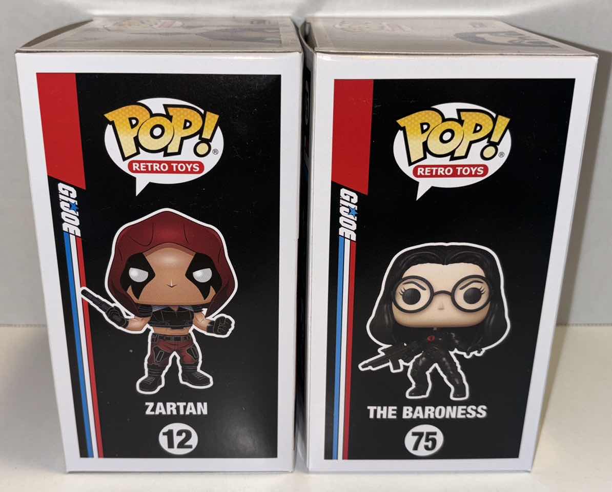 Photo 1 of NEW FUNKO POP! RETRO TOYS G.I. JOE VINYL FIGURE 2-PACK, #12 ZARTAN & #75 THE BARONESS
