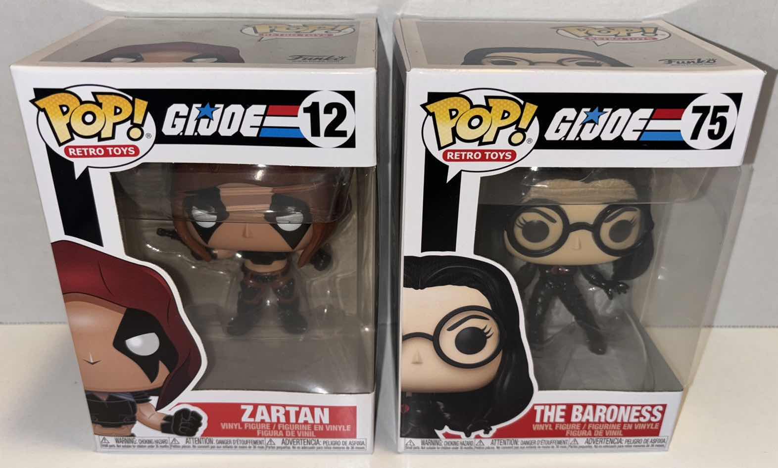 Photo 1 of NEW FUNKO POP! RETRO TOYS G.I. JOE VINYL FIGURE 2-PACK, #12 ZARTAN & #75 THE BARONESS