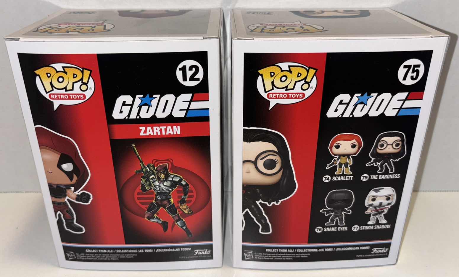 Photo 1 of NEW FUNKO POP! RETRO TOYS G.I. JOE VINYL FIGURE 2-PACK, #12 ZARTAN & #75 THE BARONESS