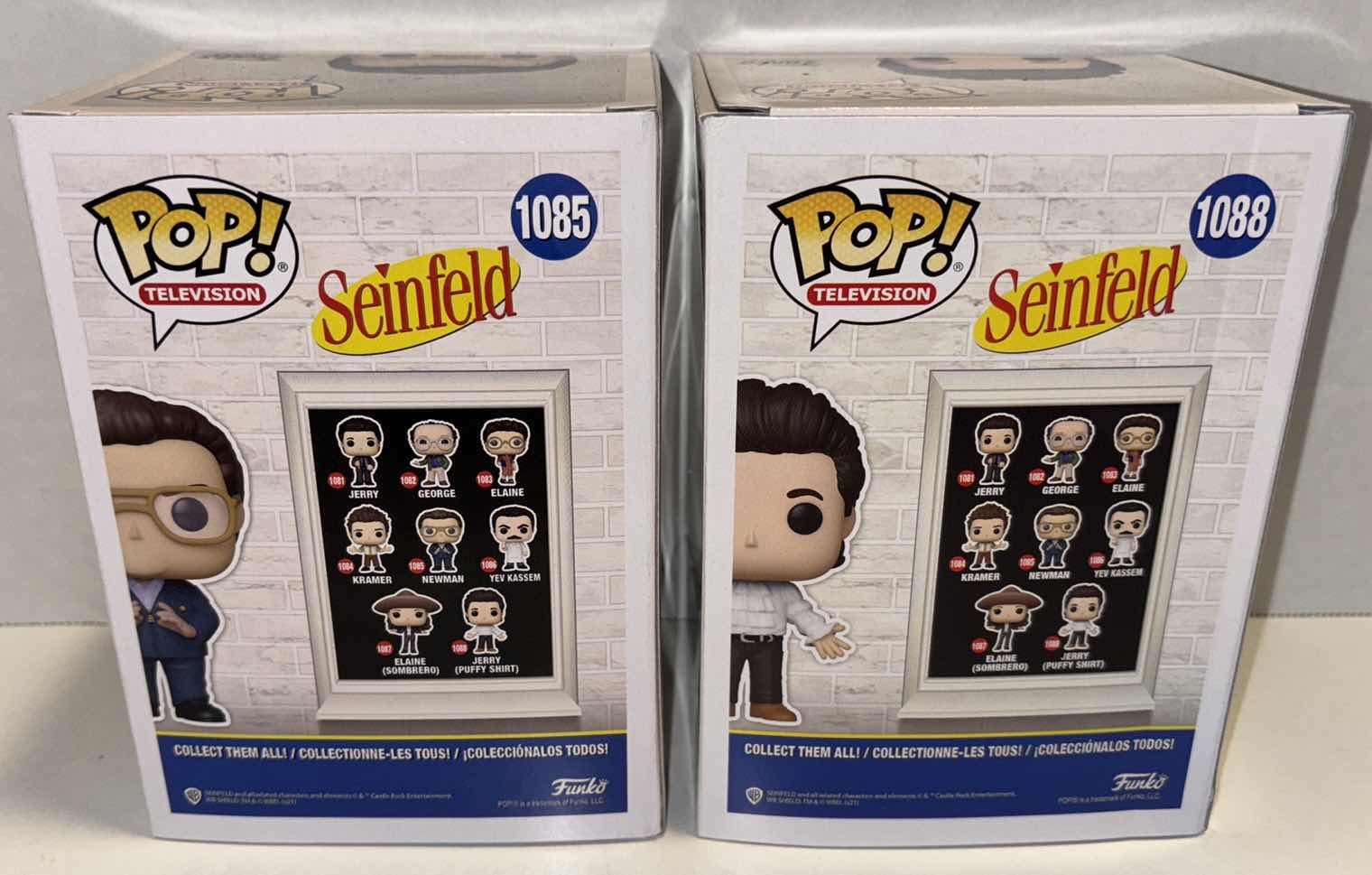Photo 1 of NEW FUNKO POP! TELEVISION SEINFELD VINYL FIGURE 2-PACK,  #1085 NEWMAN & #1088 JERRY (PUFFY SHIRT)