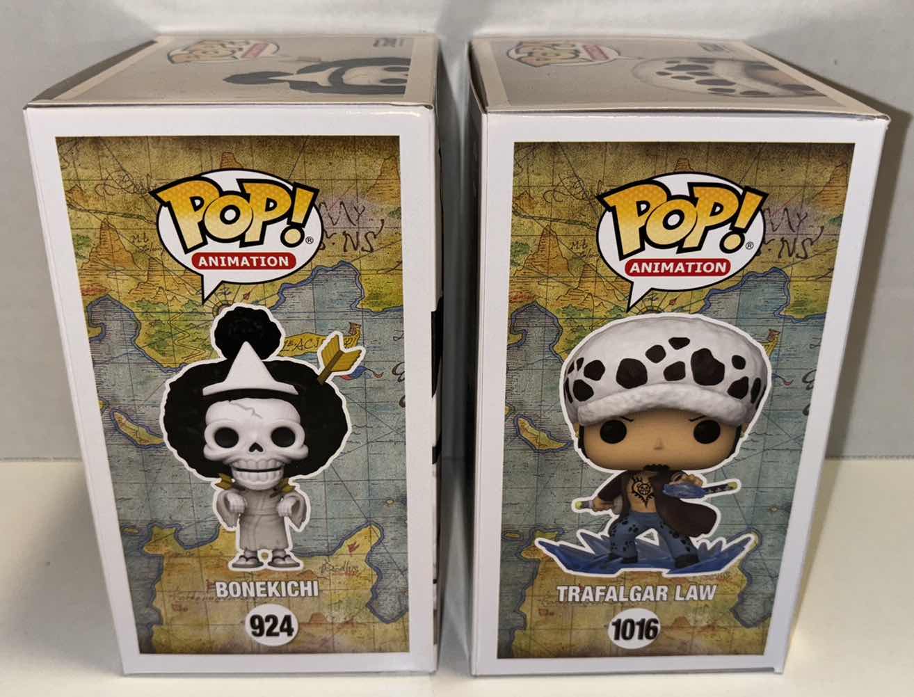 Photo 1 of NEW FUNKO POP! ANIMATION ONE PIECE VINYL FIGURE 2-PACK, #924 BONEKICHI & #1016 TRAFALGAR LAW