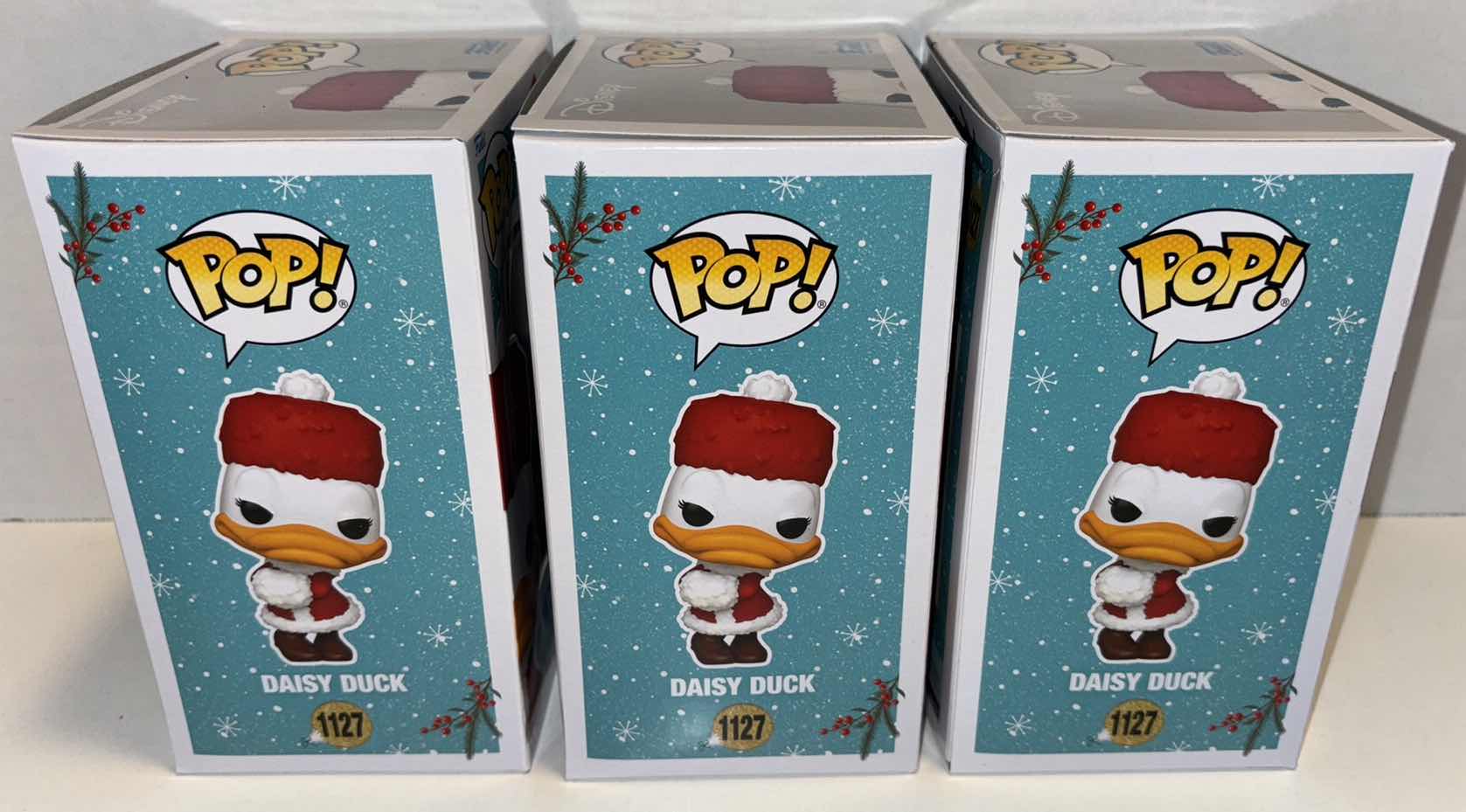 Photo 1 of NEW FUNKO POP! DISNEY VINYL FIGURE 3-PACK, #1127 HOLIDAY DAISY DUCK