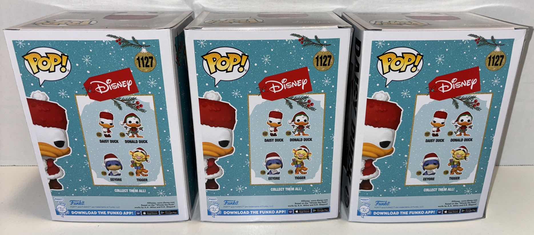 Photo 1 of NEW FUNKO POP! DISNEY VINYL FIGURE 3-PACK, #1127 HOLIDAY DAISY DUCK
