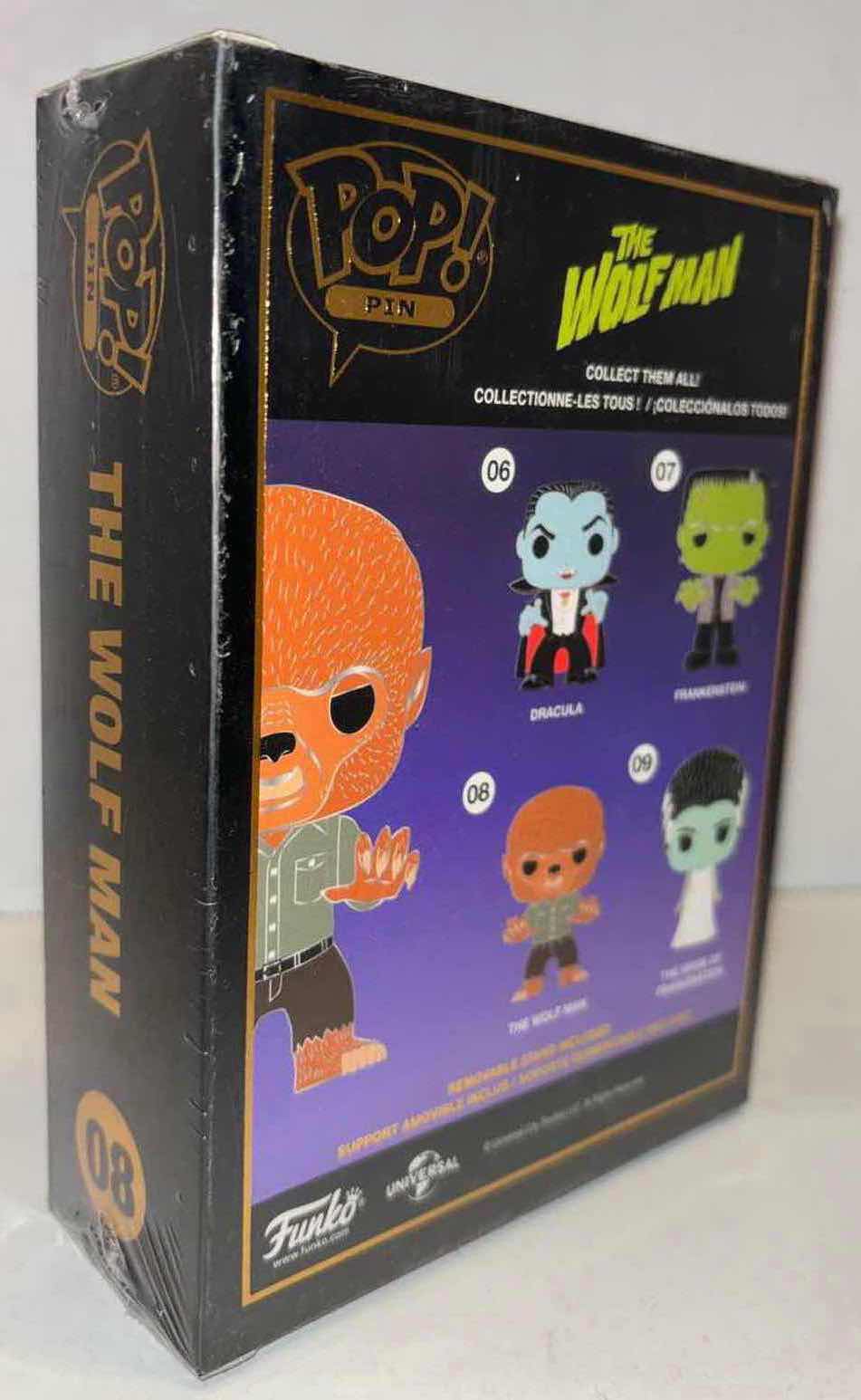 Photo 1 of NEW FUNKO POP! PIN, UNIVERSAL MONSTERS HORROR #08 THE WOLF MAN ENAMEL PIN