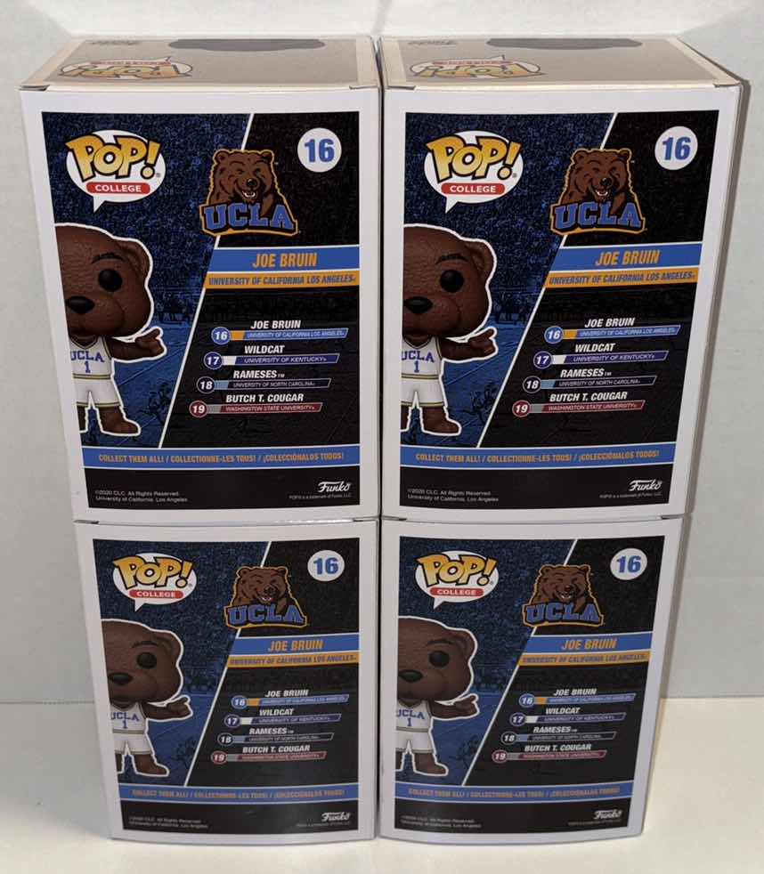 Photo 1 of NEW FUNKO POP! COLLEGE MASCOT 4-PACK VINYL FIGURE, UCLA #16 JOE BRUIN