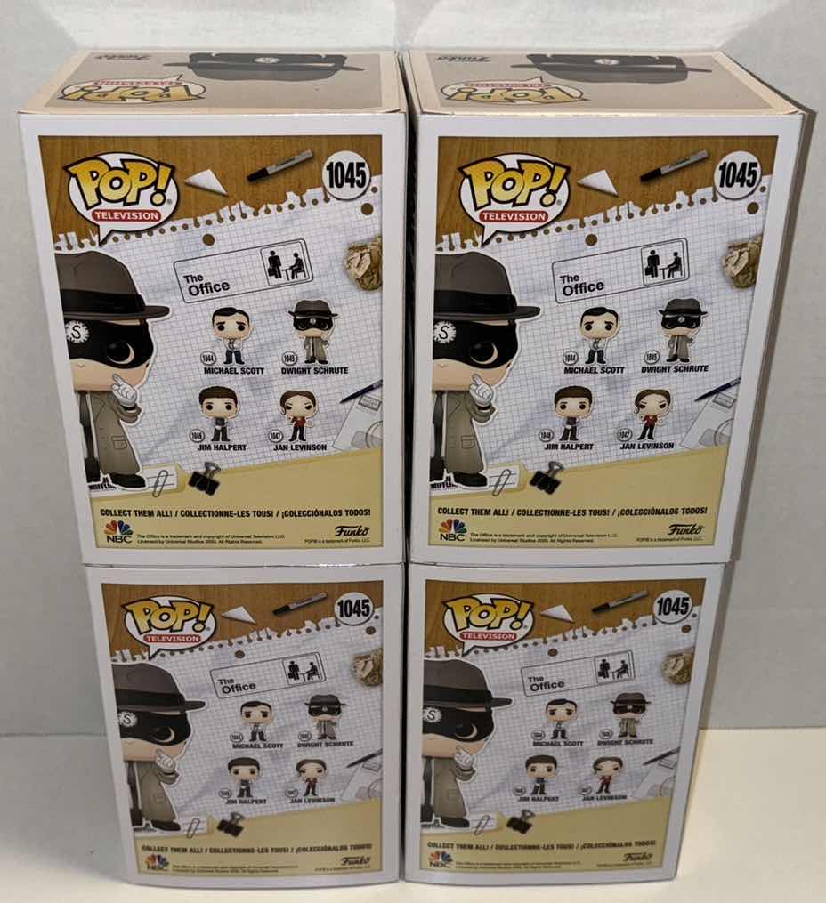 Photo 1 of NEW FUNKO POP! TELEVISION 4-PACK VINYL FIGURE, THE OFFICE #1045 DWIGHT SCHRUTE AS SCRANTON STRANGLER