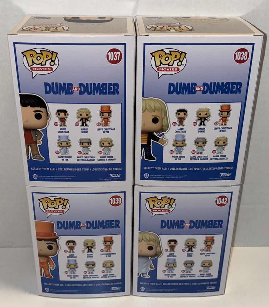 Photo 1 of NEW FUNKO POP! MOVIES 4-PACK VINYL FIGURE, DUMB AND DUMBER #1037, #1038, #1039, #1042