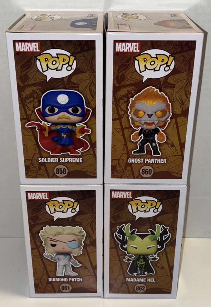 Photo 1 of NEW FUNKO POP! INFINITY WARPS  4-PACK BOBBLE-HEAD FIGURE, #858, #860, #861 & #862