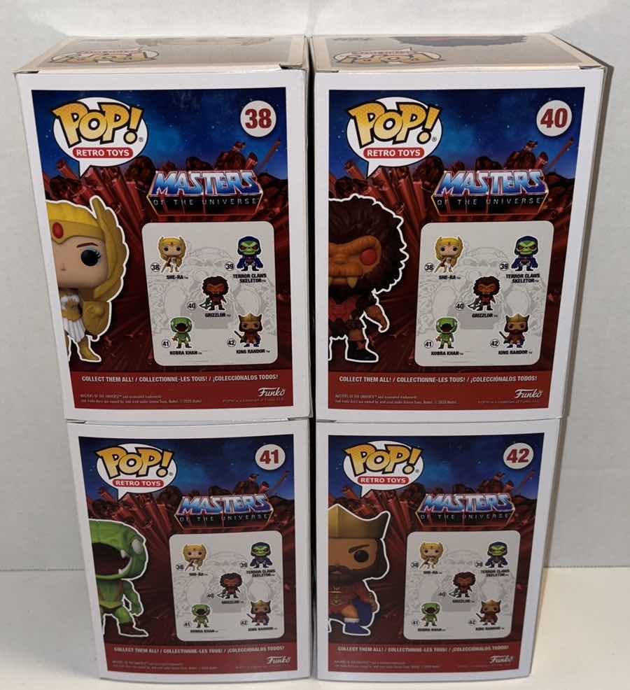 Photo 1 of NEW FUNKO POP! RETRO TOYS MASTERS OF THE UNIVERSE 4-PACK VINYL FIGURE, #38, #40, #41 & #42