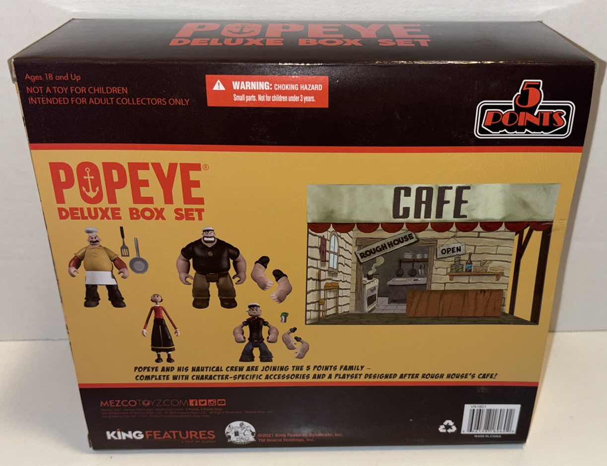 Photo 1 of NEW MEZCO TOYZ 5 POINTS POPEYE DELUXE BOX SET (1)
