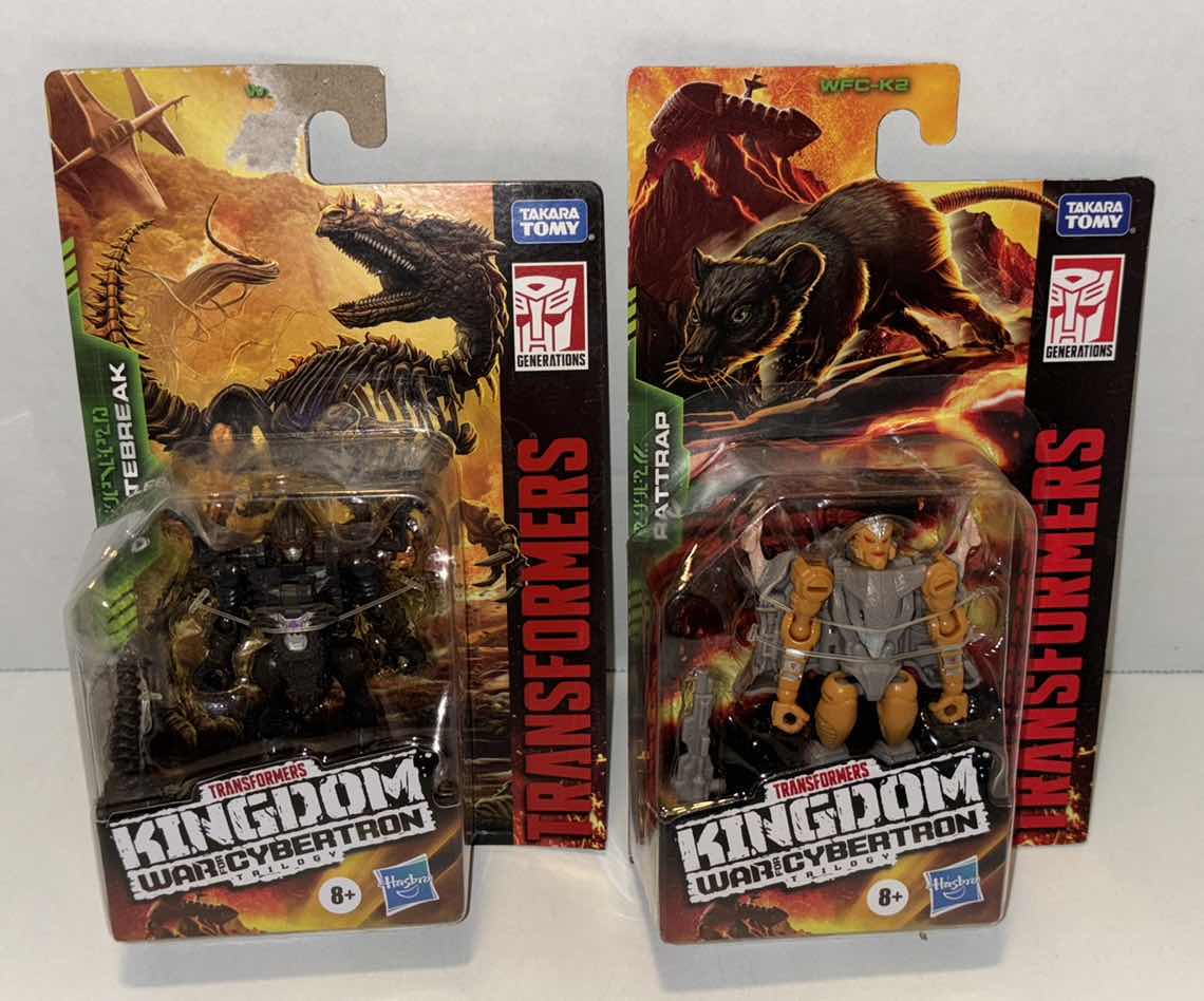 Photo 1 of NEW HASBRO TAKARA TOMY TRANSFORMERS KINGDOM WAR FOR CYBERTRON TRILOGY 2-PACK 4” ACTION FIGURES, “VERTEBREAK” & “RATTRAP”