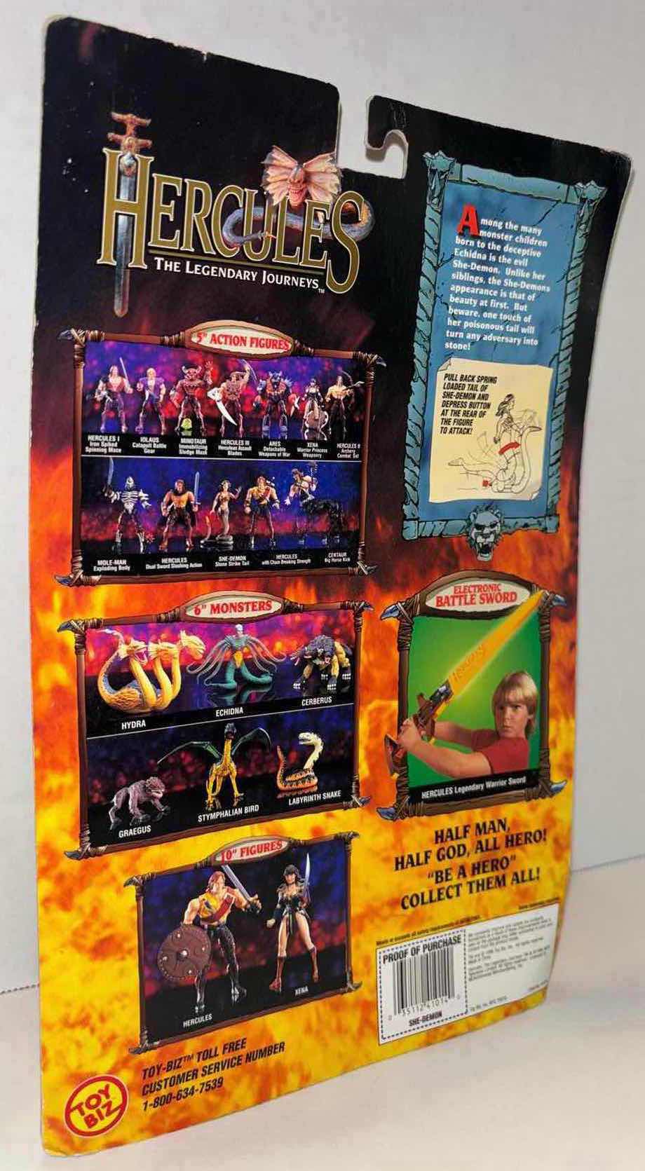 Photo 1 of NEW 1996 TOY BIZ HERCULES THE LEGENDARY JOURNEYS ACTION FIGURE & ACCESSORIES, “SHE-DEMON” STONE STRIKE TAIL