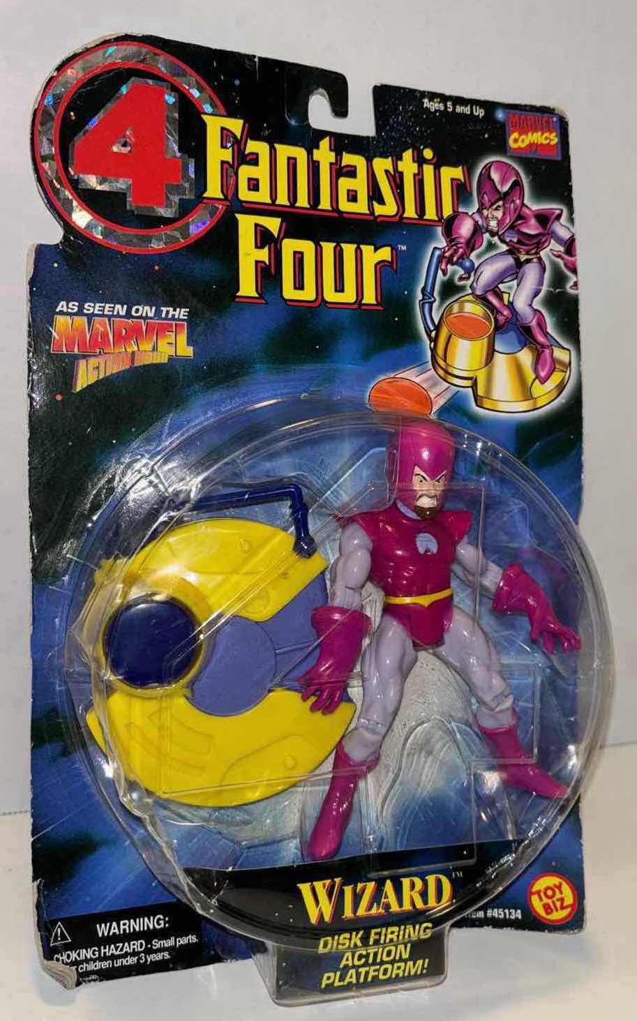 Photo 1 of NEW 1996 TOY BIZ MARVEL COMICS FANTASTIC FOUR ACTION FIGURE & ACCESSORIES, “WIZARD” W DISK FIRING ACTION PLATFORM