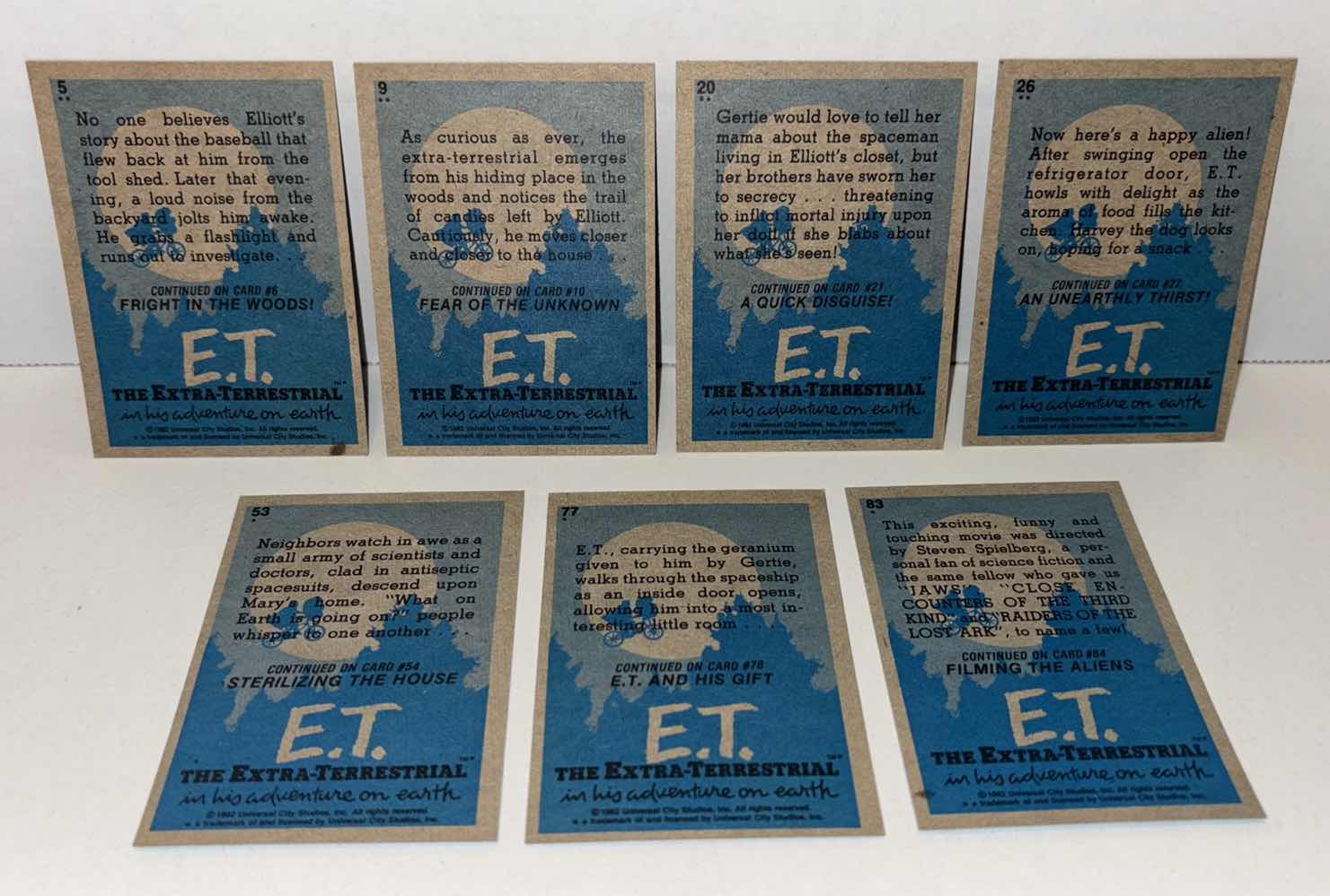 Photo 4 of VINTAGE TOPPS 1982 “ET THE EXTRA-TERRESTRIAL” MOVIE TRADING CARDS (7)