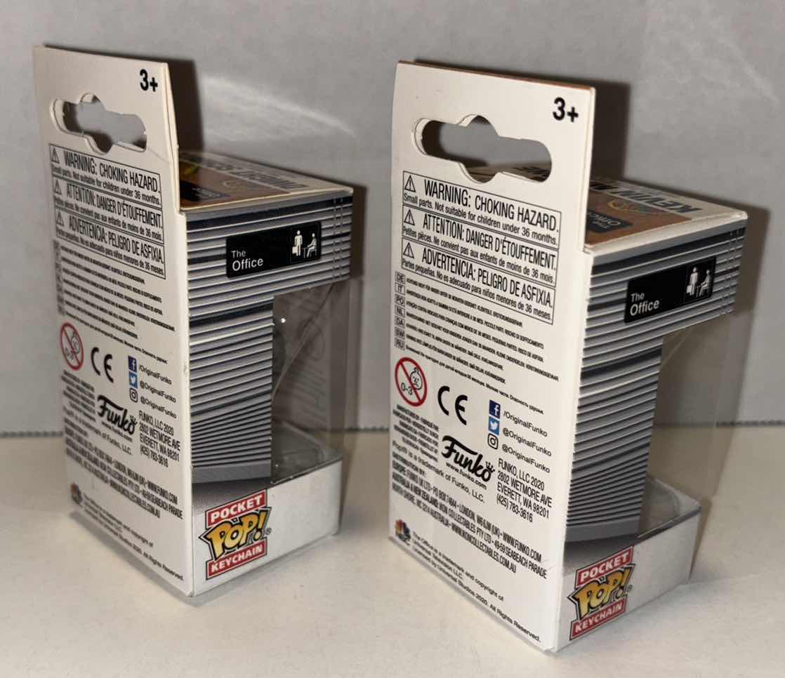 Photo 1 of NEW 2-PACK FUNKO POP! POCKET POP! VINYL FIGURE KEYCHAIN, THE OFFICE “DWIGHT SCHRUTE” & “KEVIN MALONE”