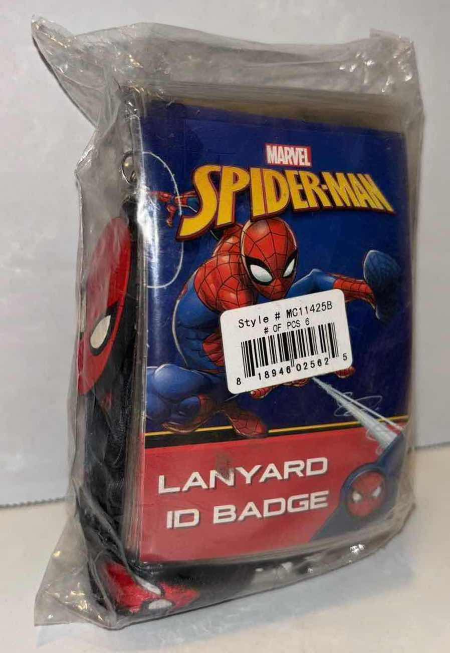 Photo 1 of NEW MARVEL SPIDER-MAN LANYARD ID BADGE W PVC CHARM, PACK OF 6