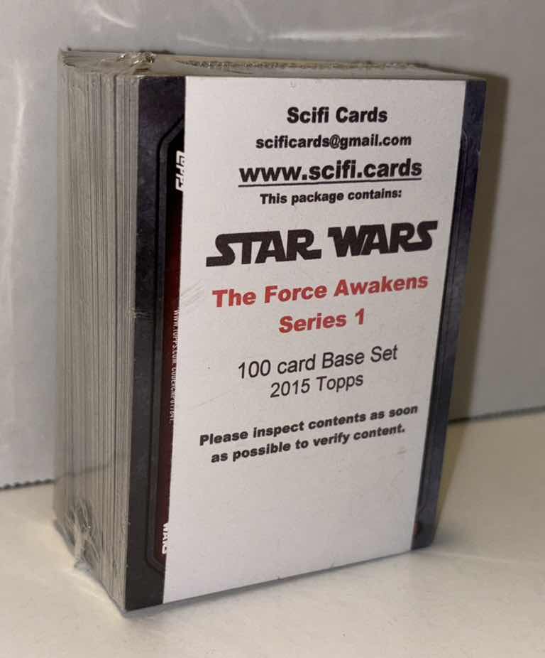 Photo 3 of NEW FACTORY SEALED 2015 TOPPS STAR WARS THE FORCE AWAKENS SERIES 1 TRADING CARDS, 100 CARD BASE SET