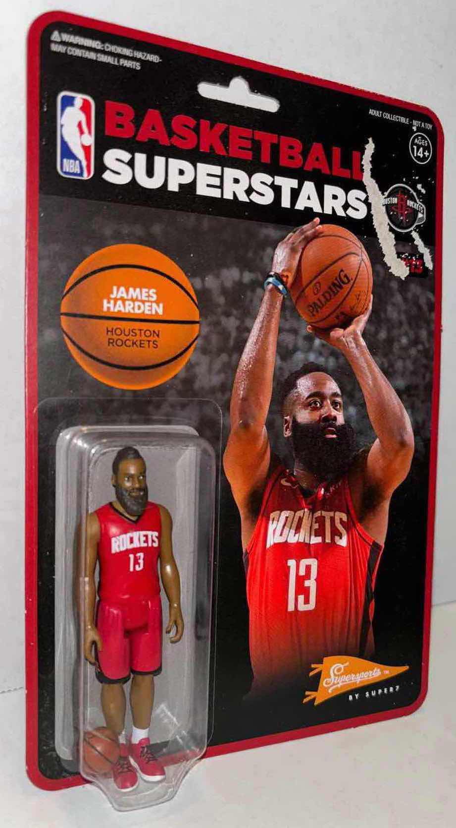 Photo 1 of NEW SUPER7 SUPERSPORTS NBA BASKETBALL SUPERSTARS REACTION FIGURE #13 HOUSTON ROCKETS “JAMES HARDEN” (1)