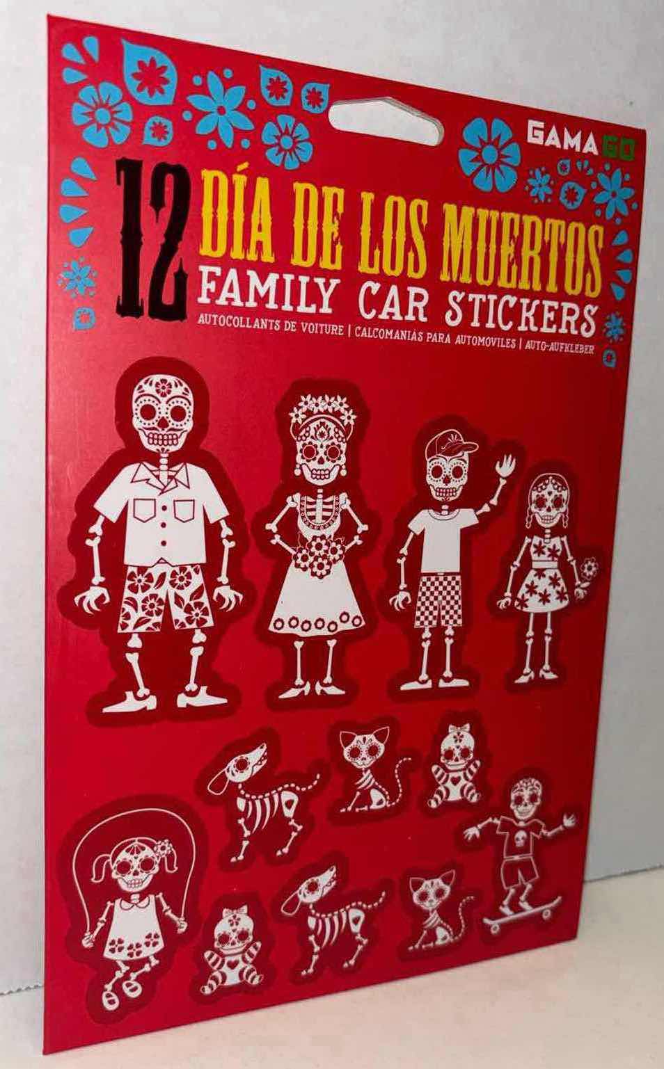 Photo 1 of NEW 4-PACK GAMA GO 12 DÍA DE LOS MUERTOS FAMILY CAR STICKERS PACK